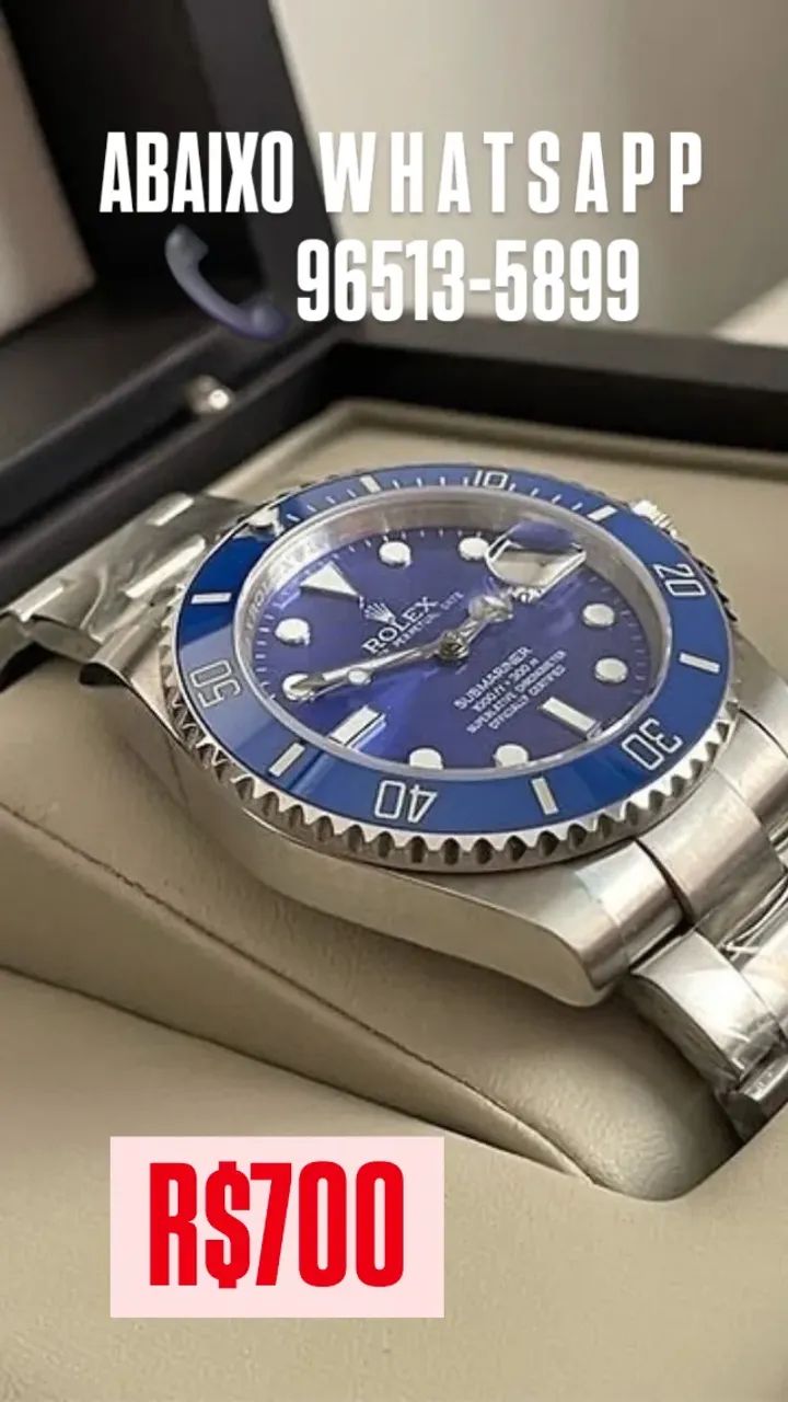 Relógio ROLEX SUBMARINER AUTOMÁTICO MOSTRADOR AZUL  - Foto 2
