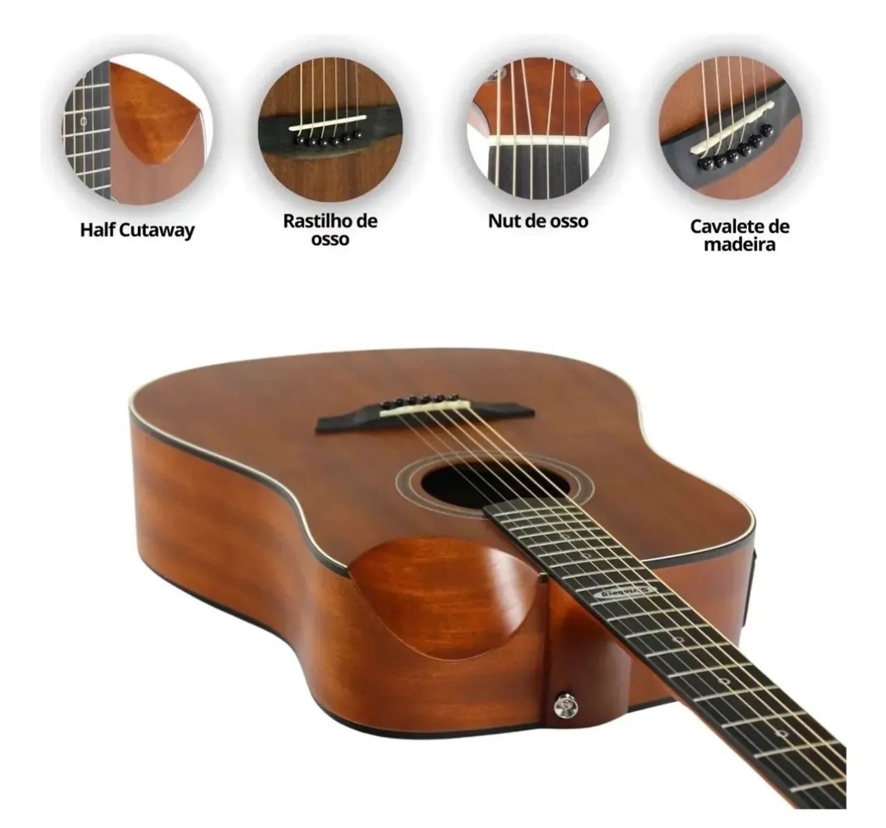 Violão Eletroacústico Strinberg Galaxy SD301 MGS 6 Cordas Mahogany Satin - Foto 4