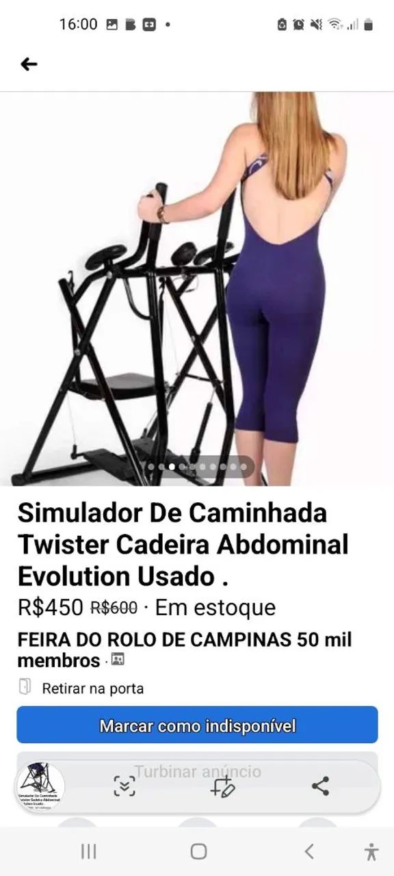  Vendo Aparelho Simulador de caminhada Twister com cadeira abdominal Evolution.