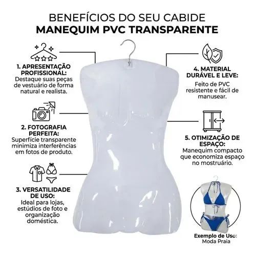 20 Cabide silhueta pvc transparente feminino - Foto 2