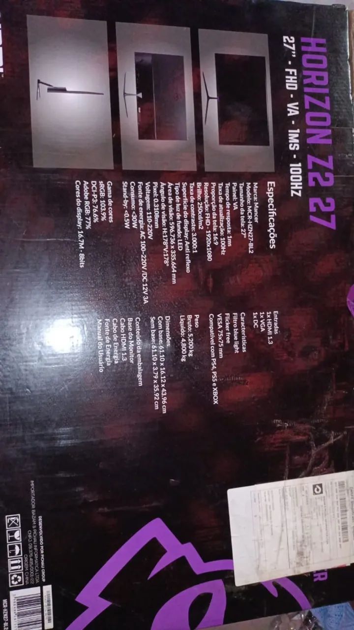 Monitor Mancer 27? Novo na Caixa - Nunca Usado - Foto 2