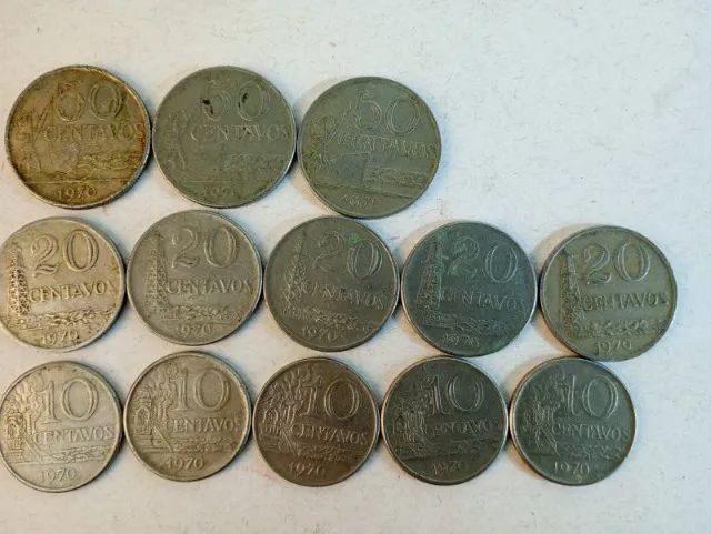 Lote 17 Moedas Antigas do Brasil - Cruzeiro Décadas de 60 e 70 - Foto 2