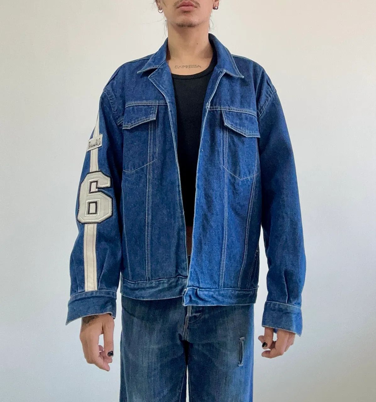 Jaqueta jeans oversized vintage 