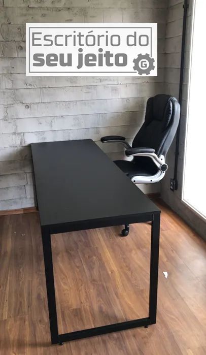 Mesa de Escritório 1,80m NOVA Estilo Industrial Multiuso Computador Gamer Notebook Office - Foto 3