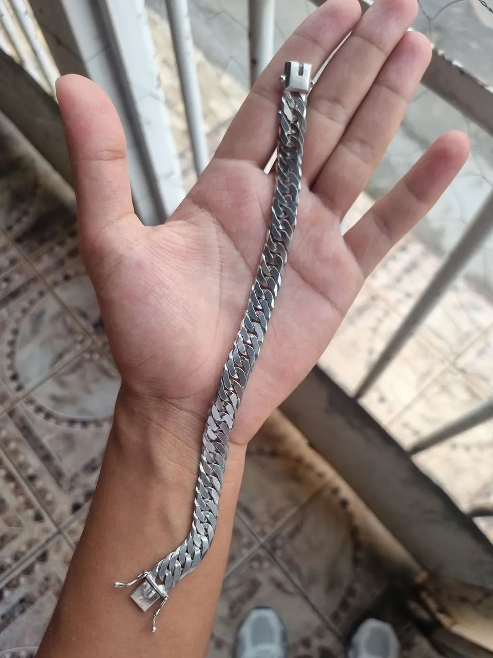 pulseira prata 10mm elo duplo  - Foto 3
