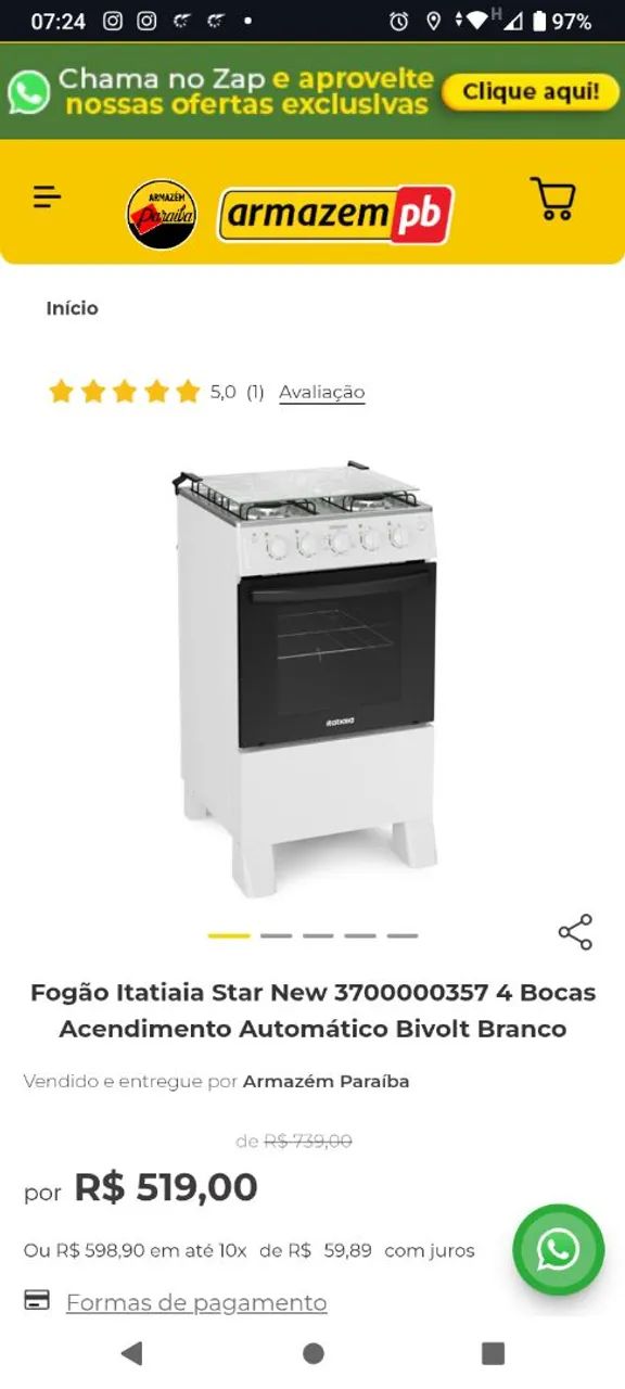 fogão 4 bocas automático  - Foto 2