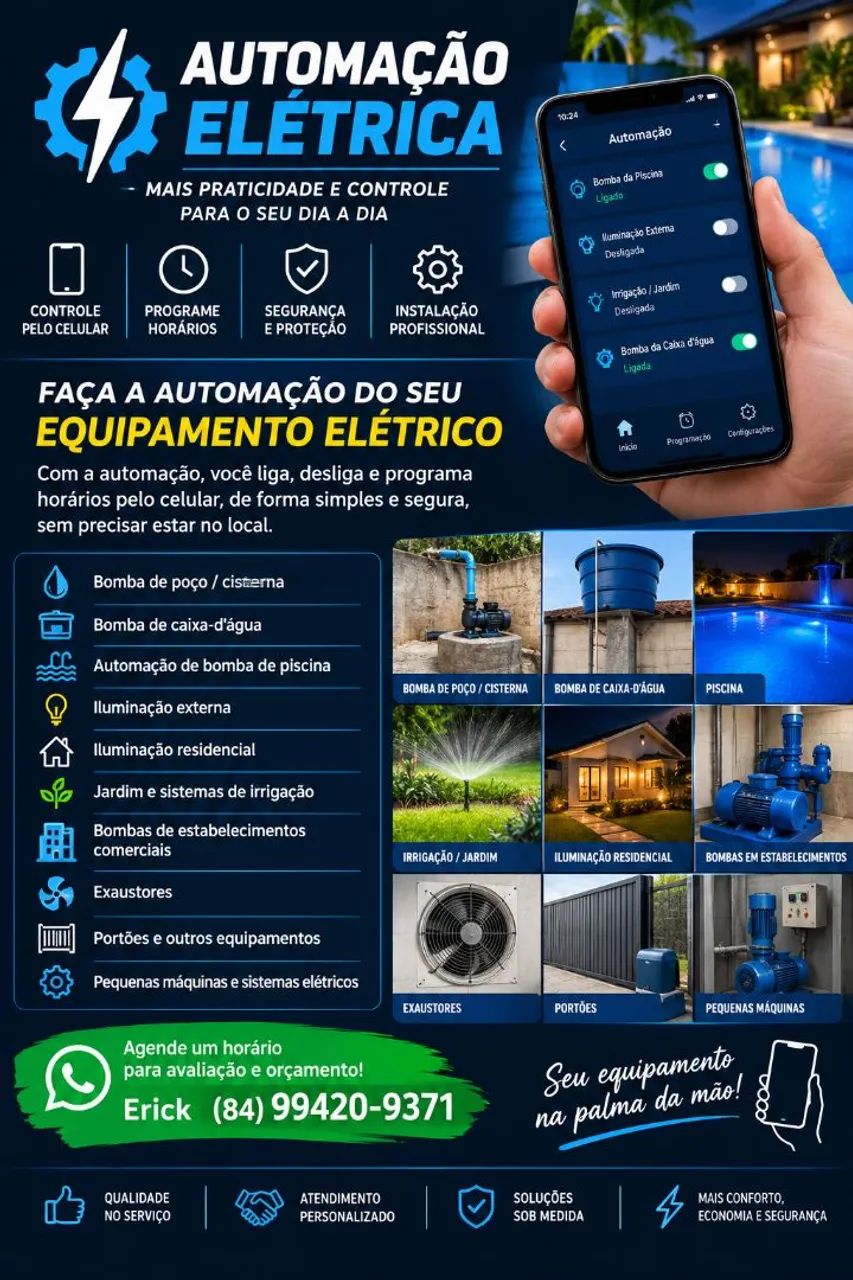 AUTOMATIZAÇÃO ELÉTRICA PELO CELULAR | BOMBAS, PISCINAS, ILUMINAÇÃO E MAIS 