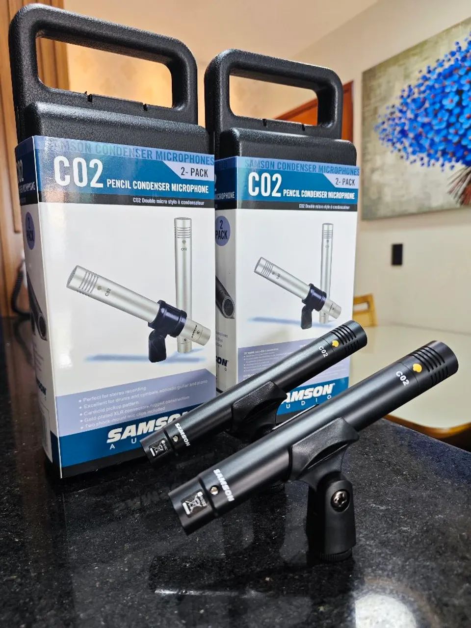 KIT 2 MICROFONES SAMSON C02 CONDENSADOR 