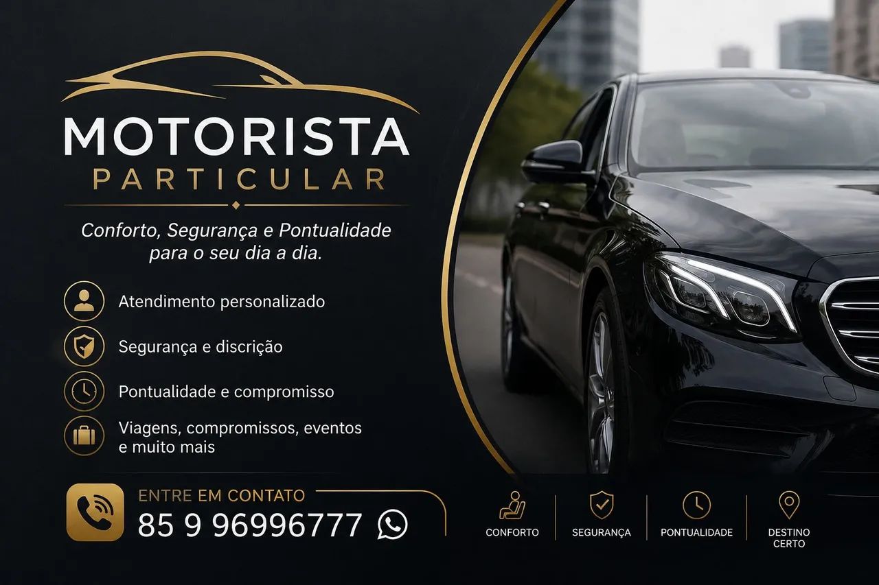 Disponível para trabalho de motorista particular 