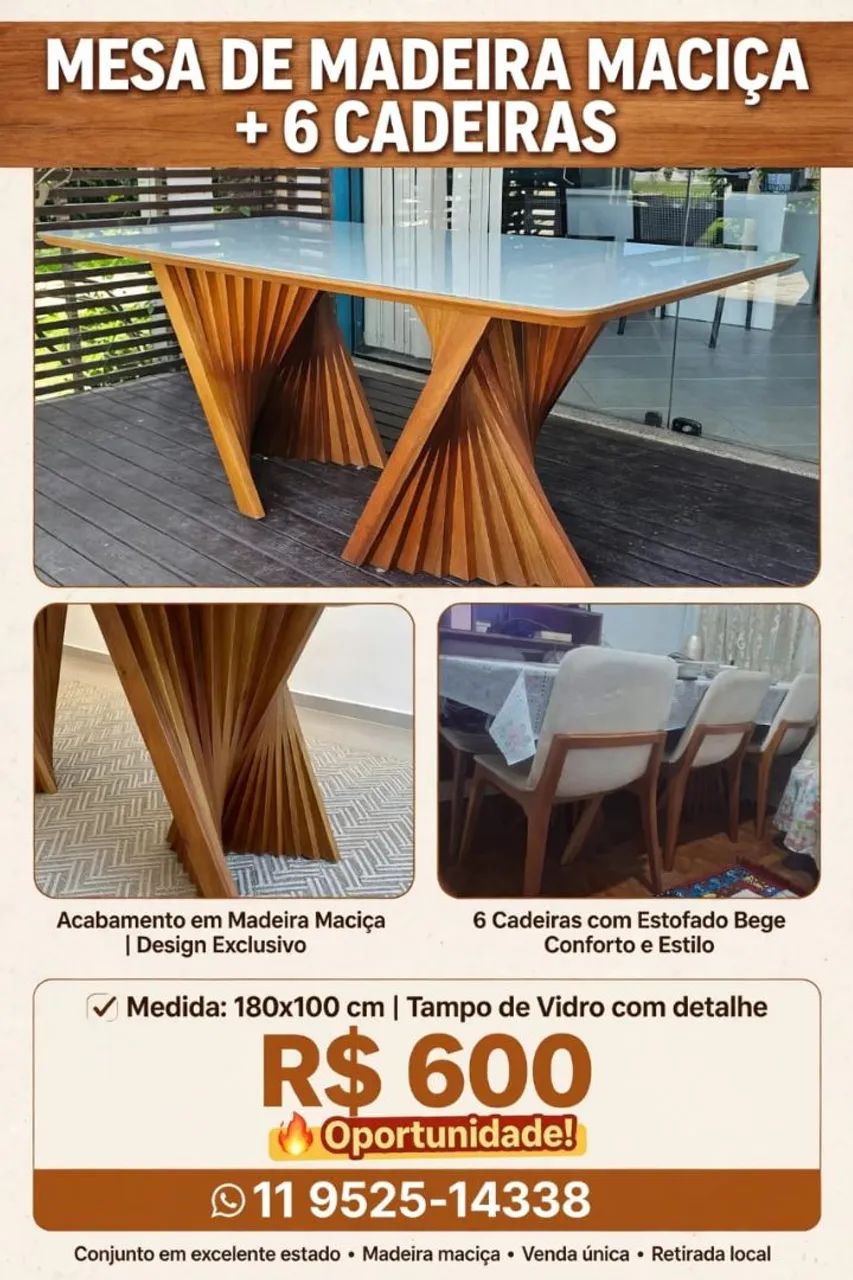Mesa com 6 cadeiras