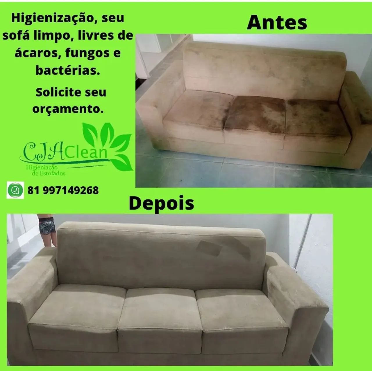 Limpeza e higienização de estofados 