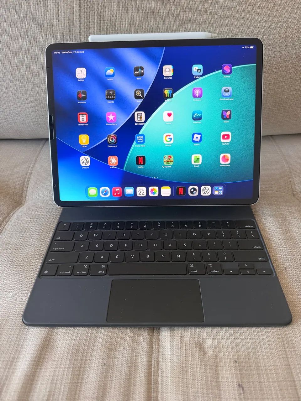 iPad Pro m2 12,9 com Magic Keyboard e Apple Pencil 2 - Tablets e E