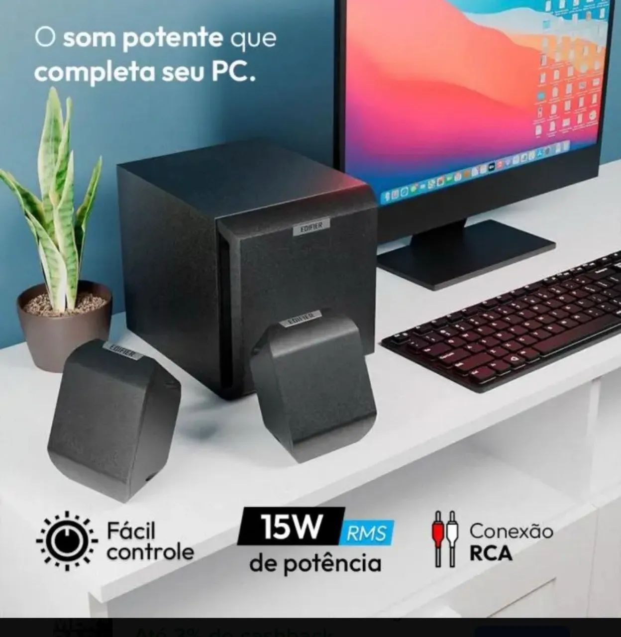 Som PC GAMER Edifier pc x100b Bivolt - Foto 3
