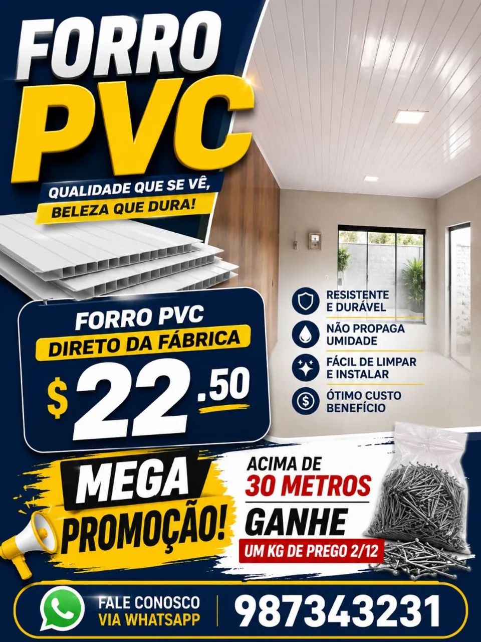 Forro pvc branco Germinado