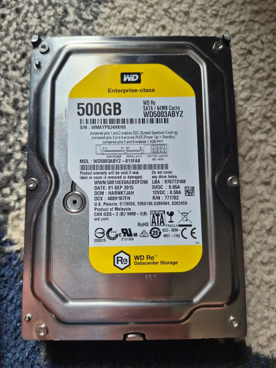 HD WD 500GB 3.5 ENTERPRISE DATACENTER STORAGE - Foto 2