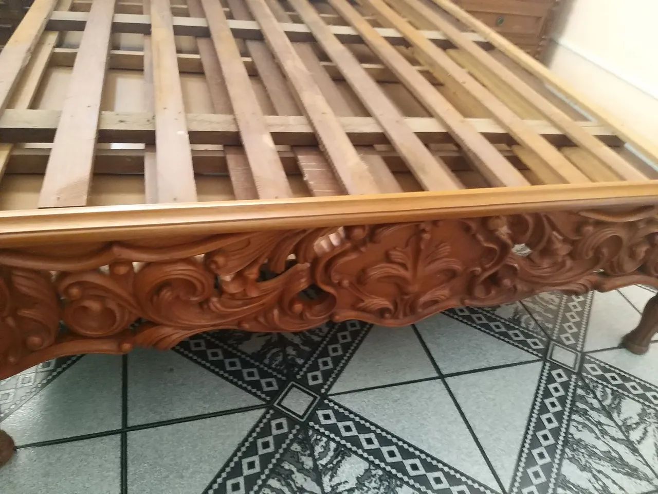 Cama casal em jacarandá peça unica - Foto 4