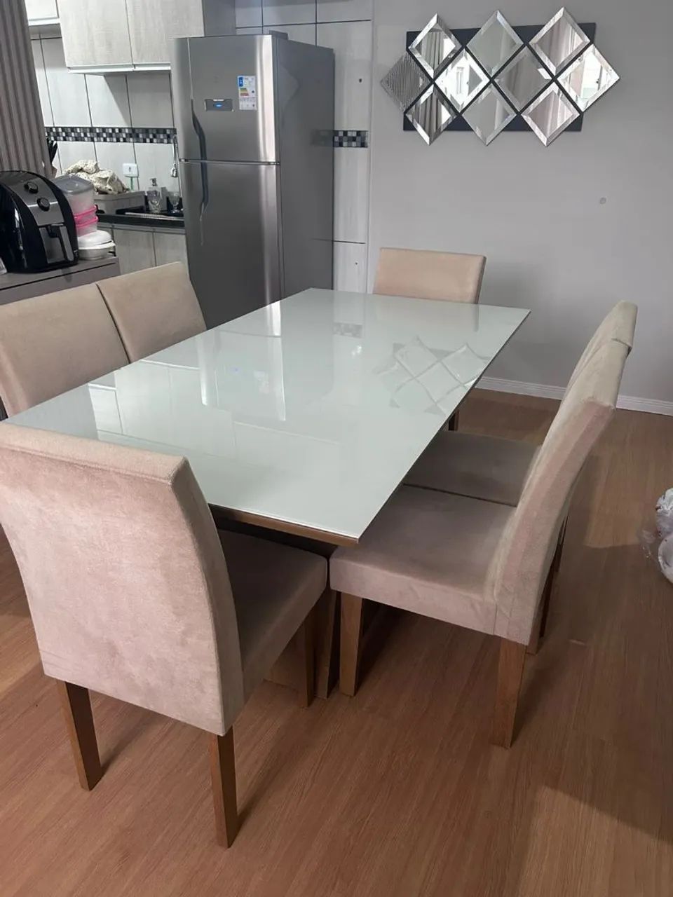 Mesa Dulce 1,80 x 0,90 com 6 cadeiras 