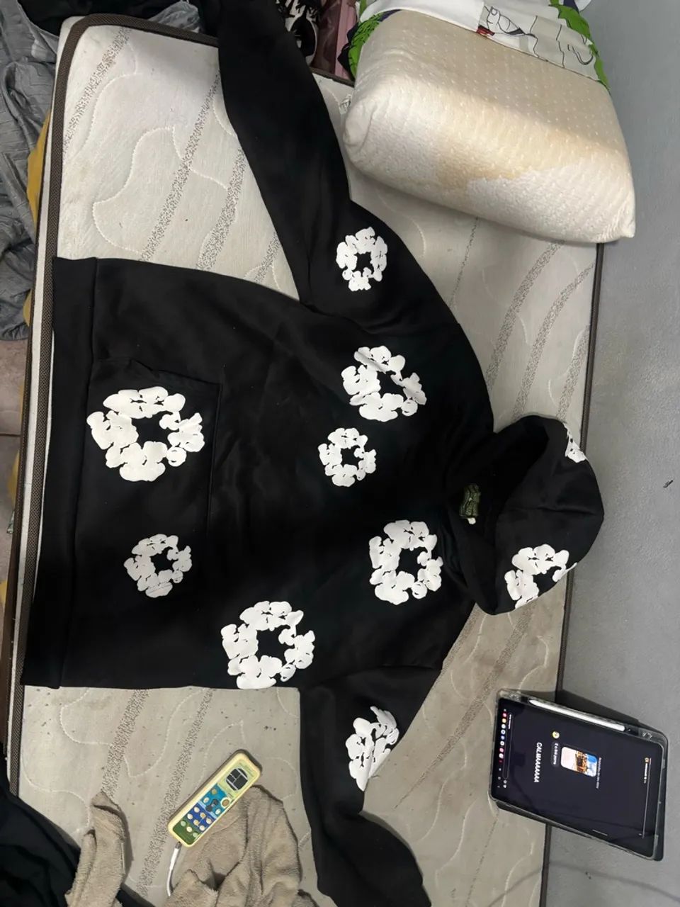 Casaco Denim tears preto e branco 