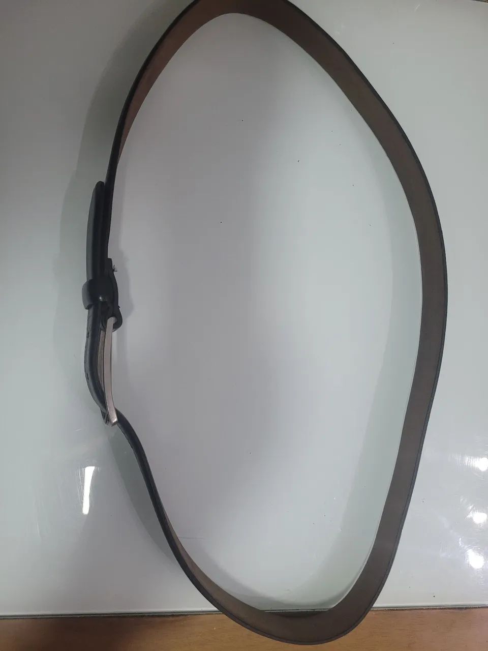 Cinto 100% couro preto tam 100 fivela metal - Foto 5