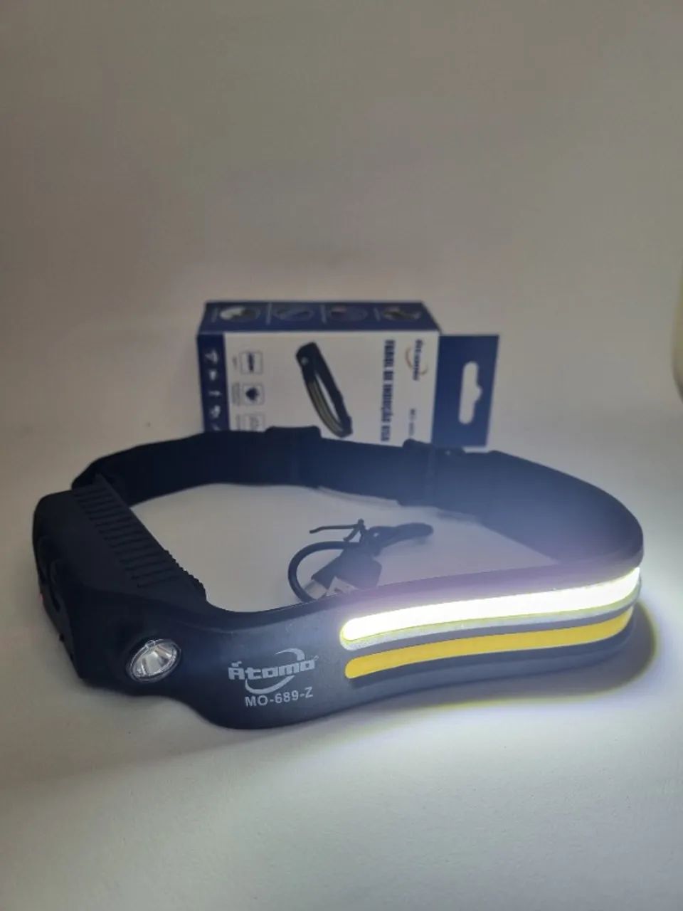 Lanterna de Cabeça LED com Sensor de Movimento USB Recarregável 400LM - Pronta Entrega - Foto 2
