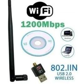ADAPTADOR DE REDE WIRILESS WIFI EM USB EXTERNO 1200Mbps PC e NOT. KT-1200M