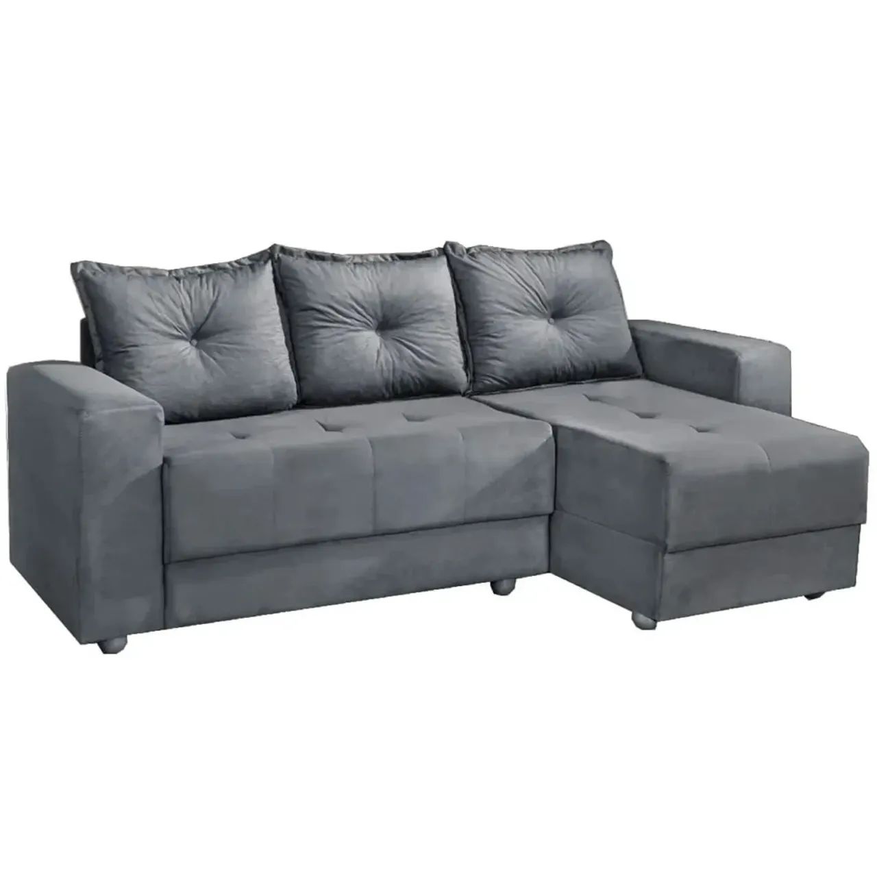 Sofá Florença 3 Lugares com Chaise Tecido Suede 200cm / pronta entrega - Foto 2