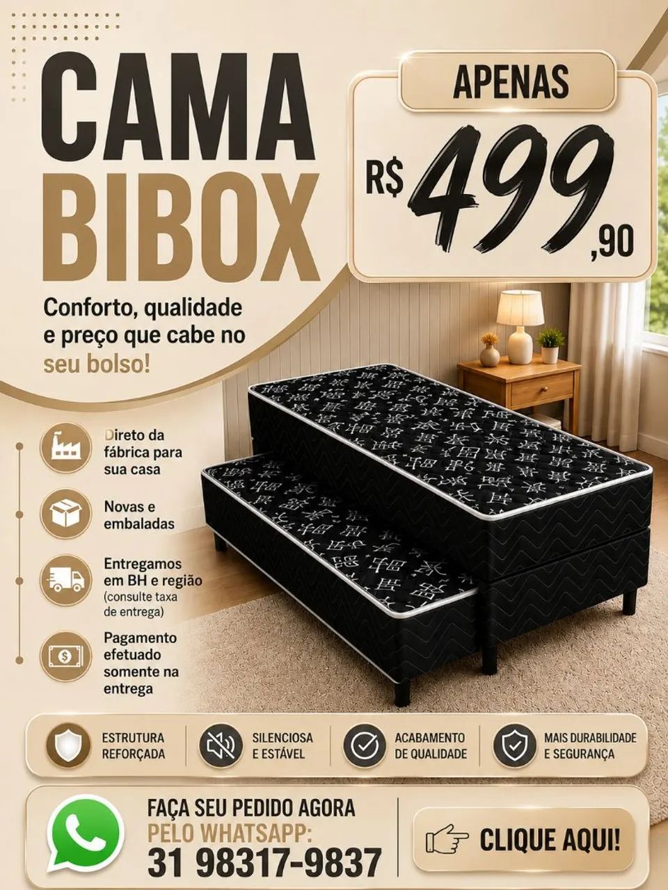 CAMA BIBOX AUXILIAR 