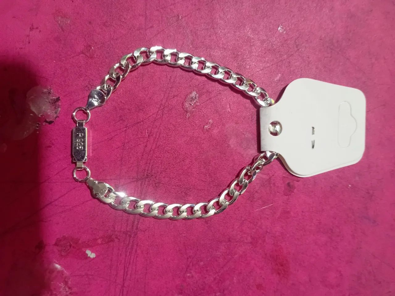 Pulseira masculina de prata P925 de 6mm*nova*! - Foto 2