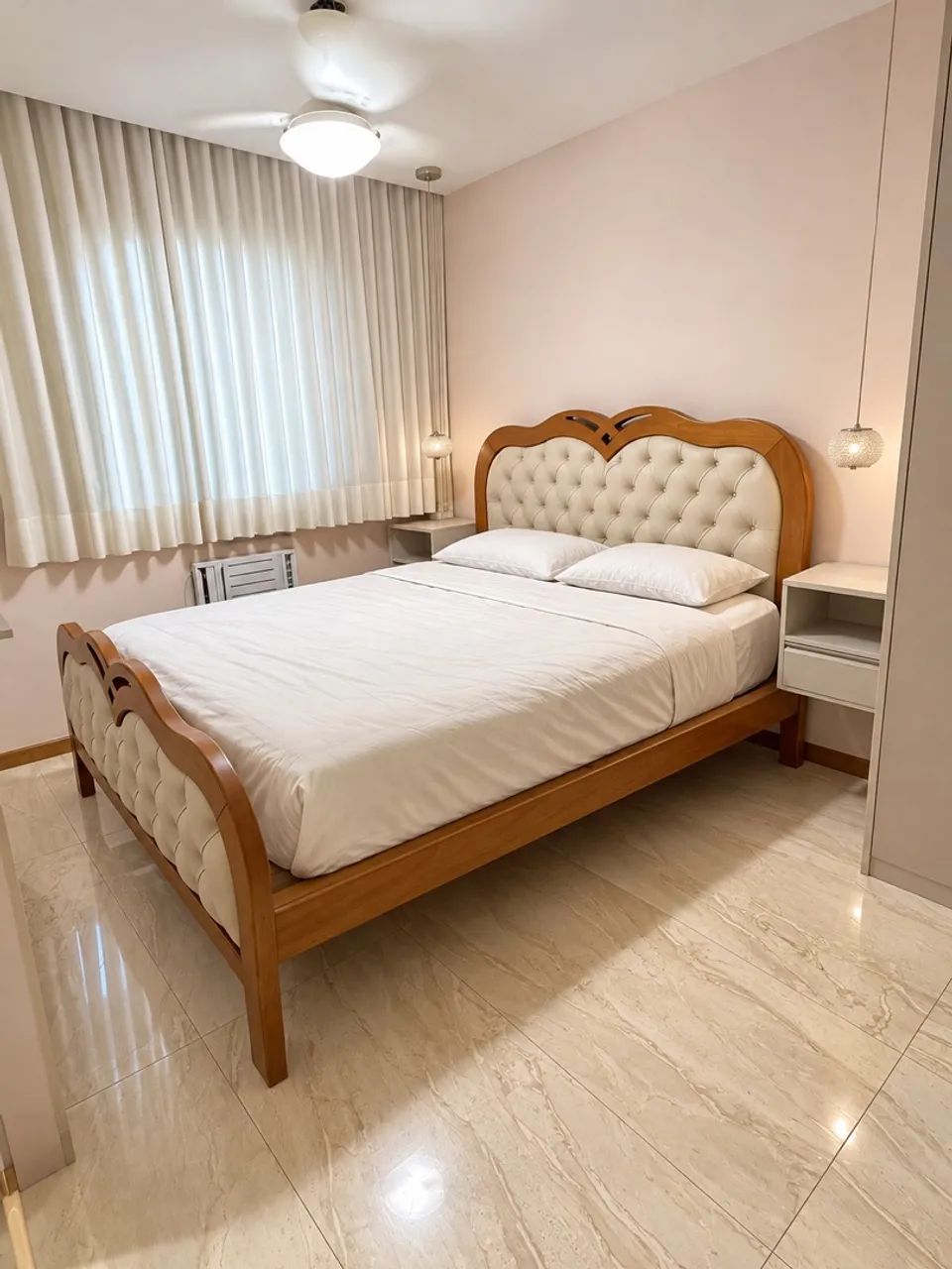 Cama Queen de madeira com capitonê ? R$ 2.500 - Foto 2