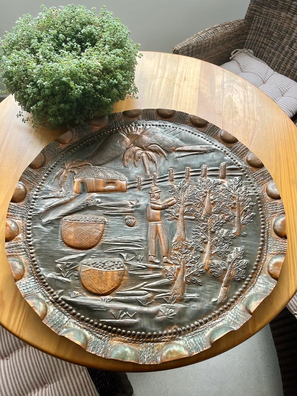 Prato decorativo em cobre - 59 cm