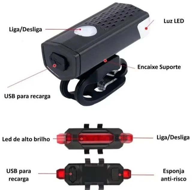 Kit lanterna e pisca para bicicleta - Foto 2
