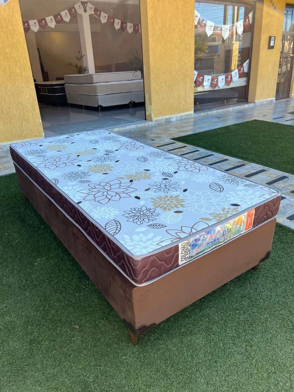 Cama de Solteiro com colchão D33 NOVO - Entrego!  - Foto 2