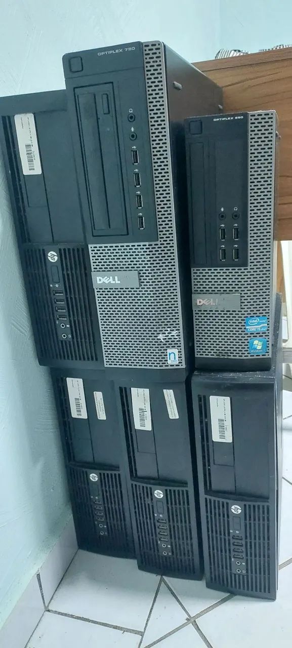 06 GABINETES 2 DELL e 4HP COM I5 E I3