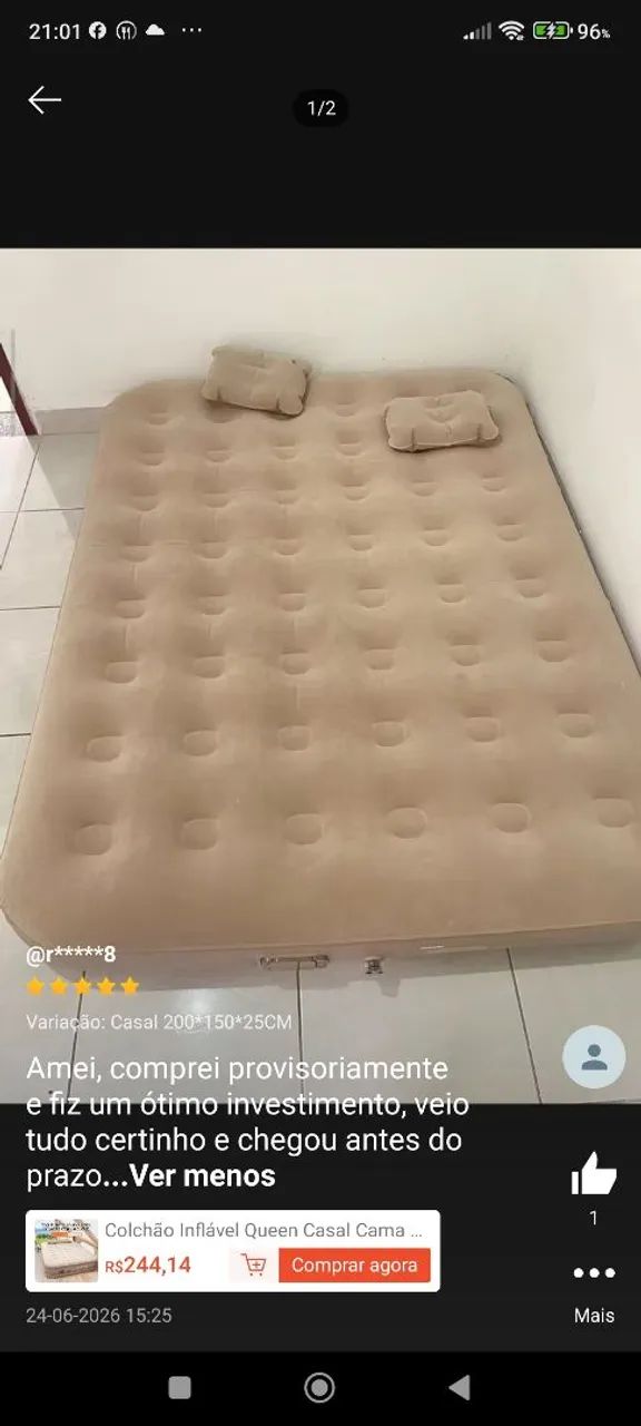 Colcha inflável queem - Foto 4
