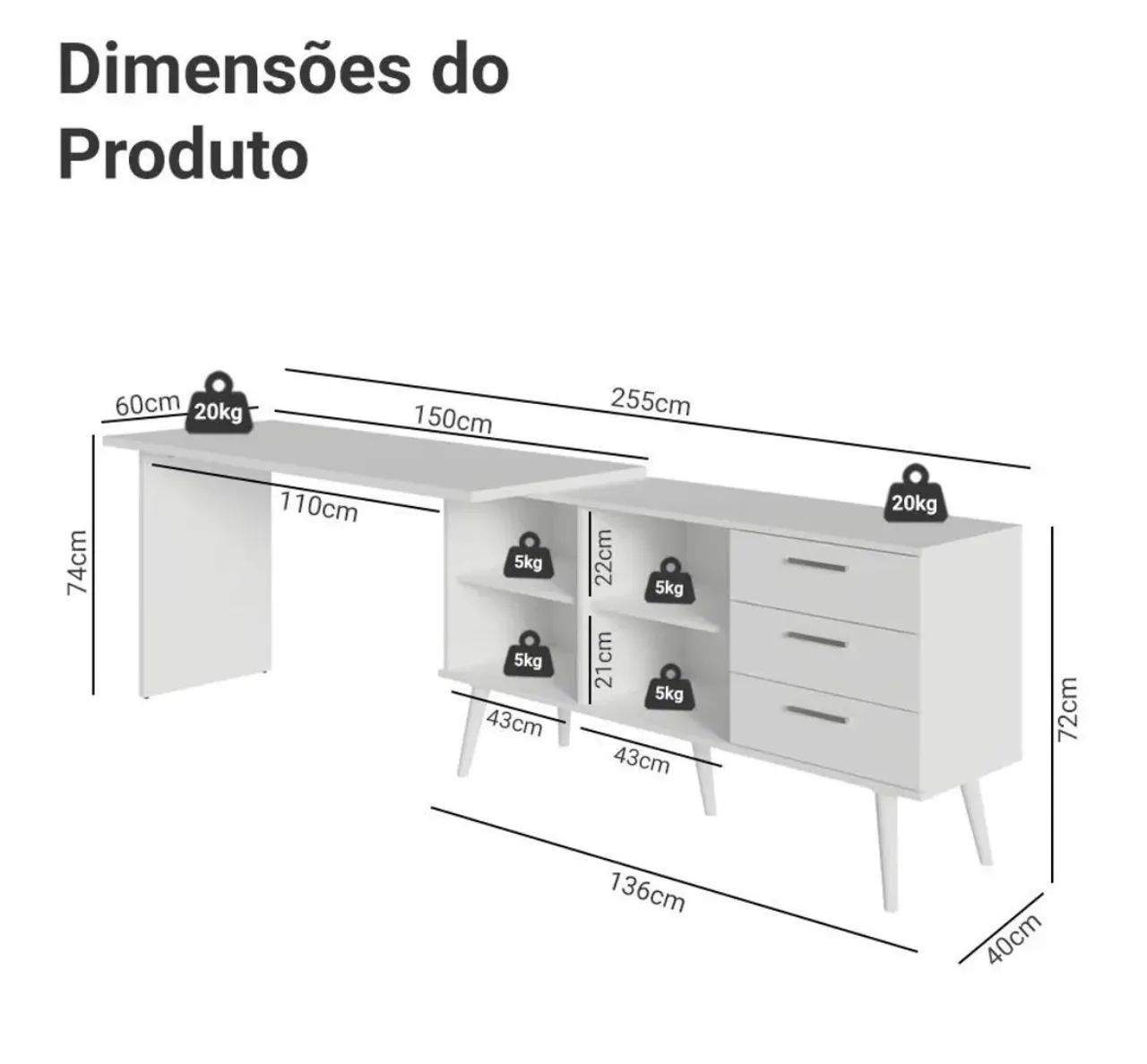 Mesa de escritório - Foto 5