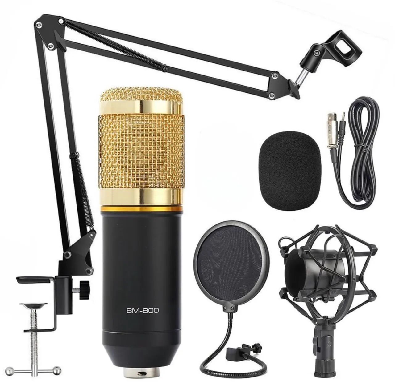 Microfone Condensador Profissional BM800 Com Acessórios 