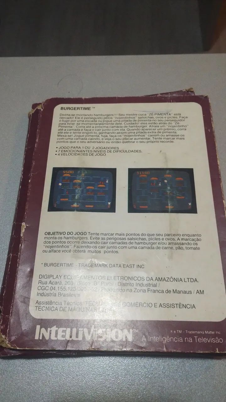 BurgerTime Intellivision Completo (Caixa, Manual, Cartucho e Overlay - Foto 6