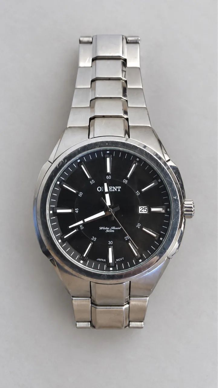 Relógio Orient MBSS1251 preto, em aço, funcionando perfeitamente