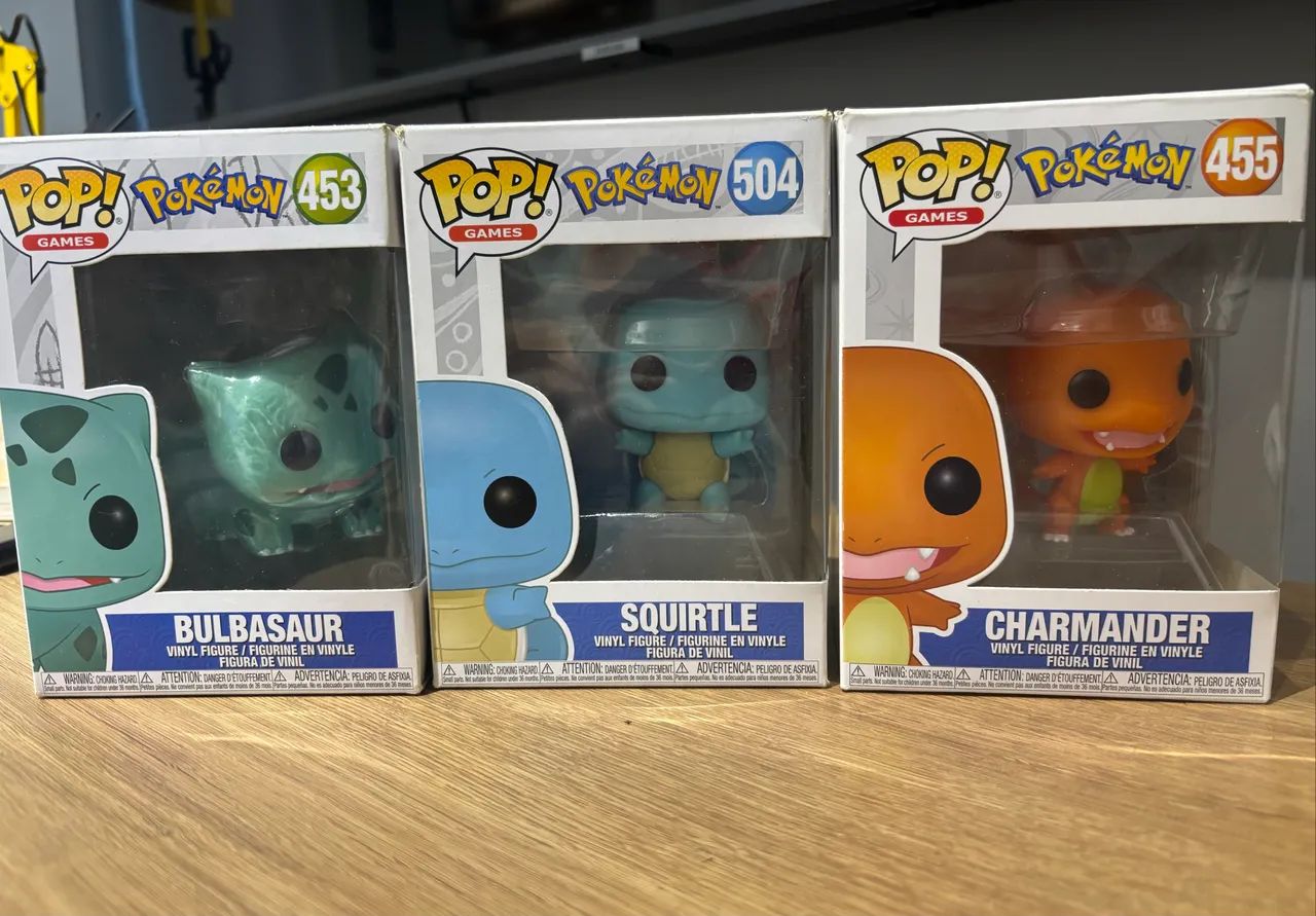 Funko Pop! Pokémon - Bulbasaur, Squirtle e Charmander