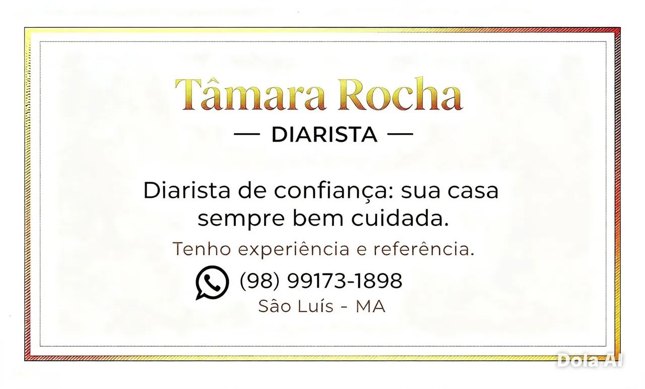 DIARISTA DISPONÍVEL 