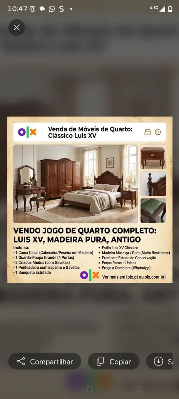 Madeira Conjunto completo de quarto Luiz XV