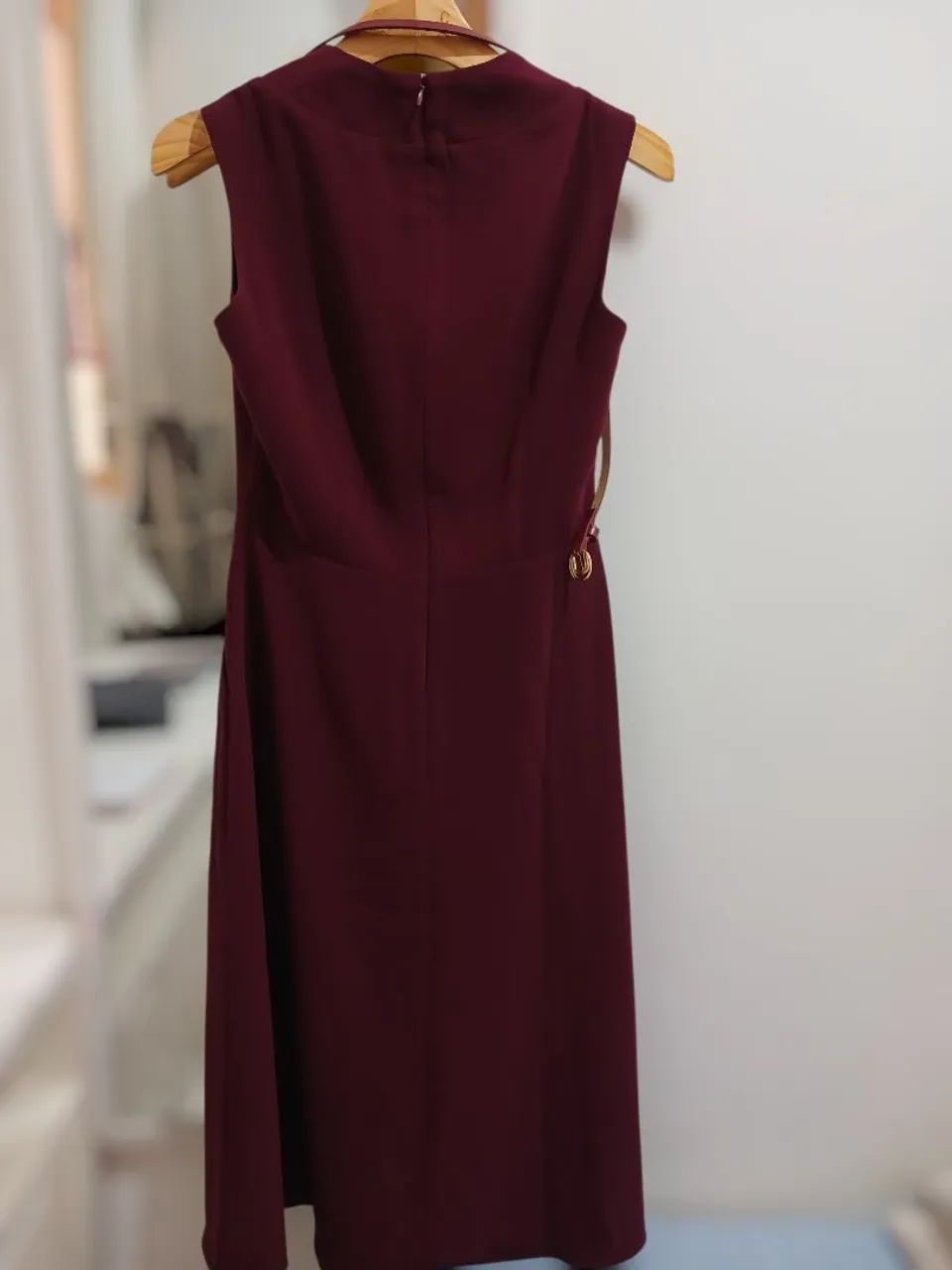 Vestido Midi Com Cinto Marsala - Foto 2