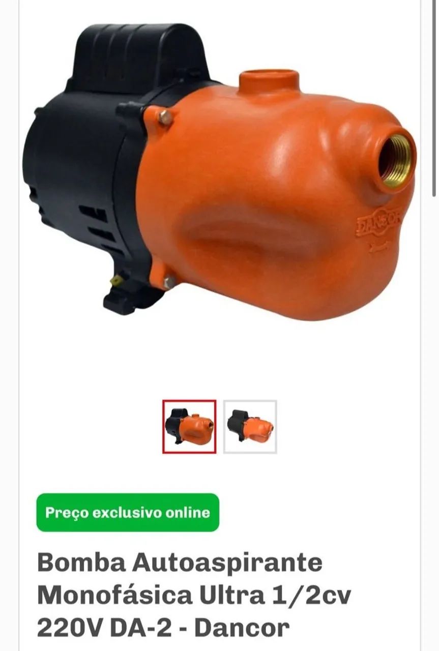 Bomba DANCOR com defeito. 