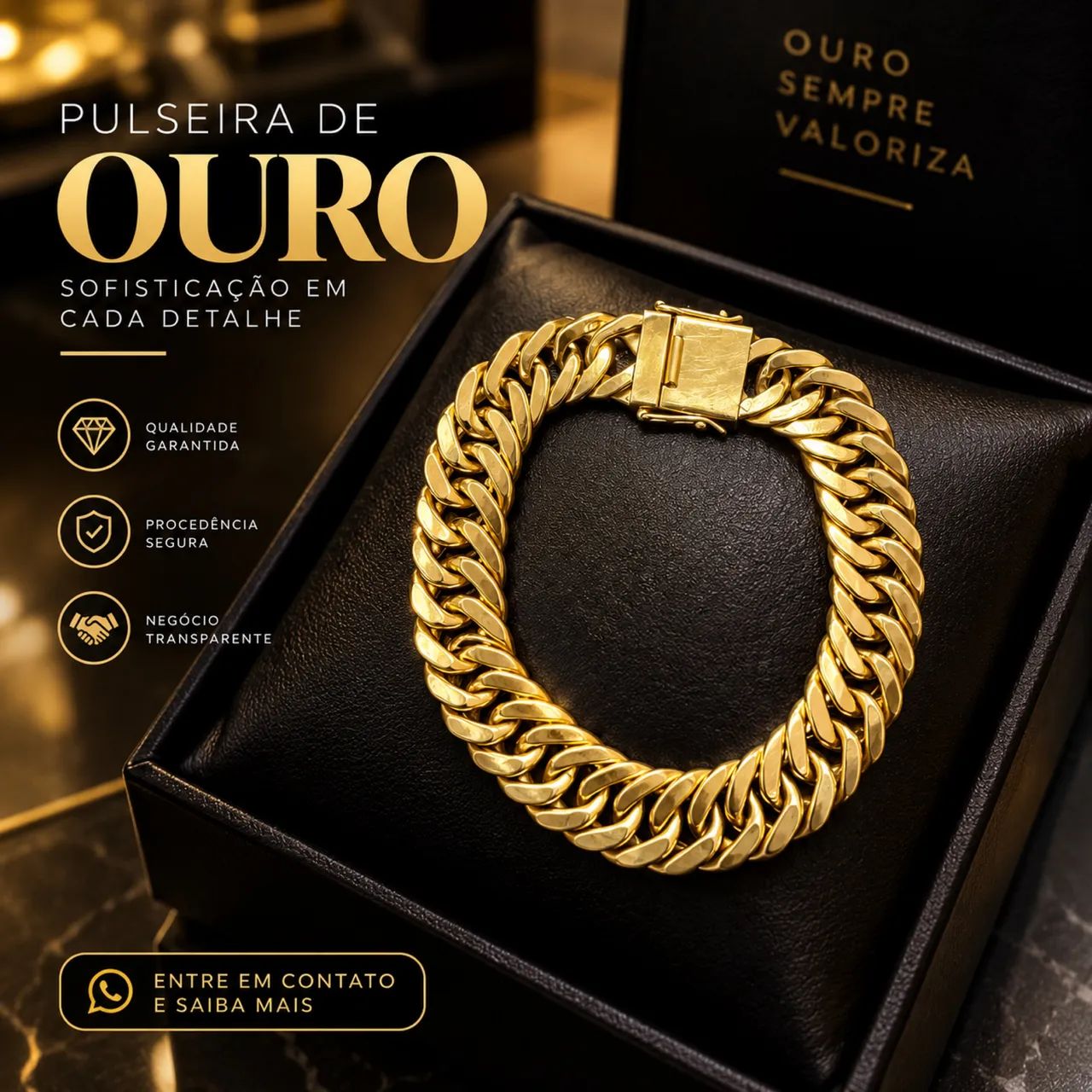 Vendo pulseira de ouro oca