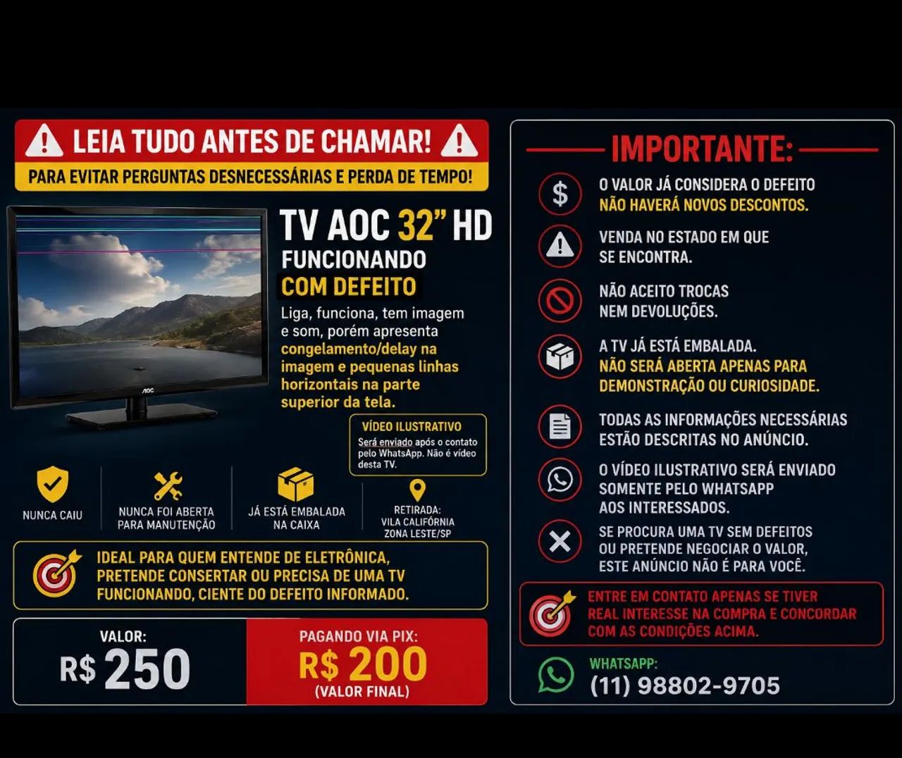 TV AOC 32? LED HD Ótimo Preço Funcionando Leia - Foto 5