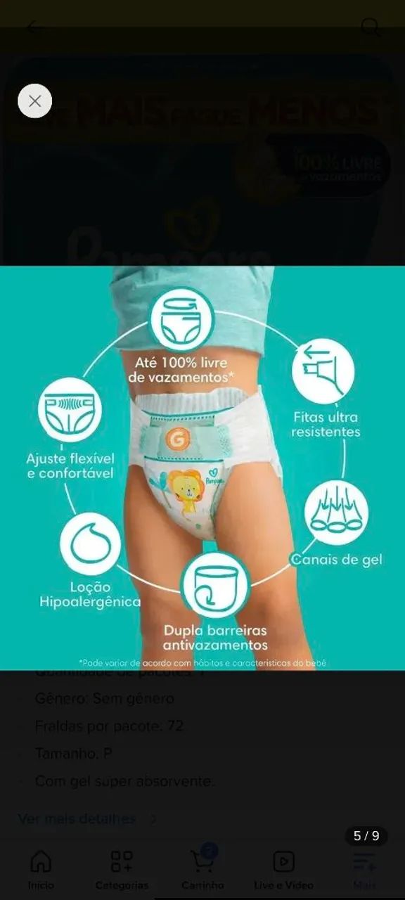 Pampers Confort Sec P 72 Unidades - Foto 3