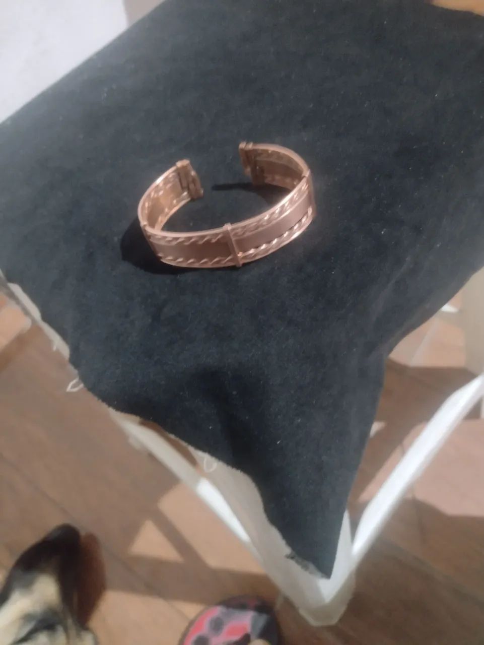Pulseira de cobre natural artesanal ajustável  - Foto 2