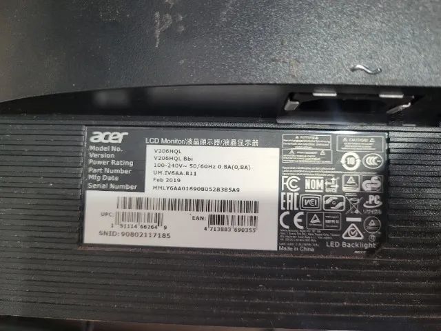 Monitor Acer V206HQL - LCD Trincado - Foto 3