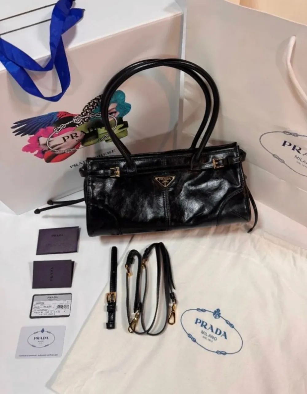 bolsa prada bonnie preta media