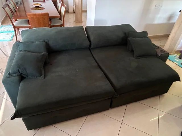 SOFÁ LINHO MISTO - VERDE ESCURO - Foto 2